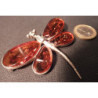broche en ambre et argent en forme d'insecte