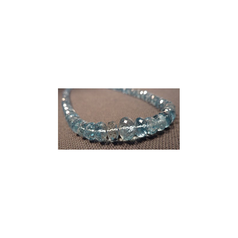 collier en aigue marine facettée haute qualité