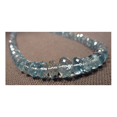 collier en aigue marine facettée haute qualité