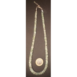 collier en aigue marine rondelles faceté