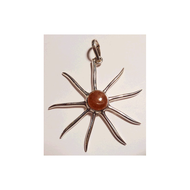 pendentif pierre de soleil et argent
