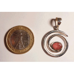 pendentif argent pierre de soleil forme de spirale