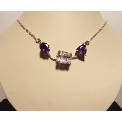 Collier argent avec améthyste 