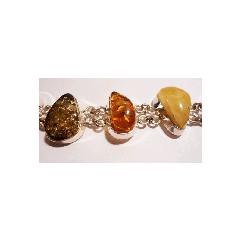 bracelet en ambre multicolore de la baltique