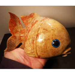 poisson sculpté en pryophillite
