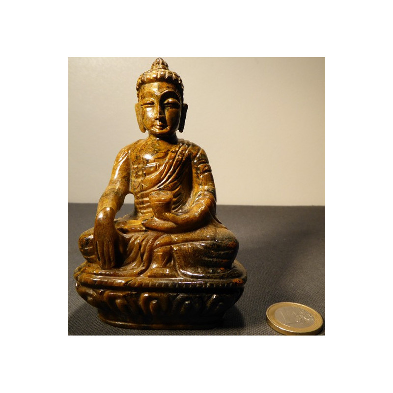 sculpture de boudha en oeil de tigre