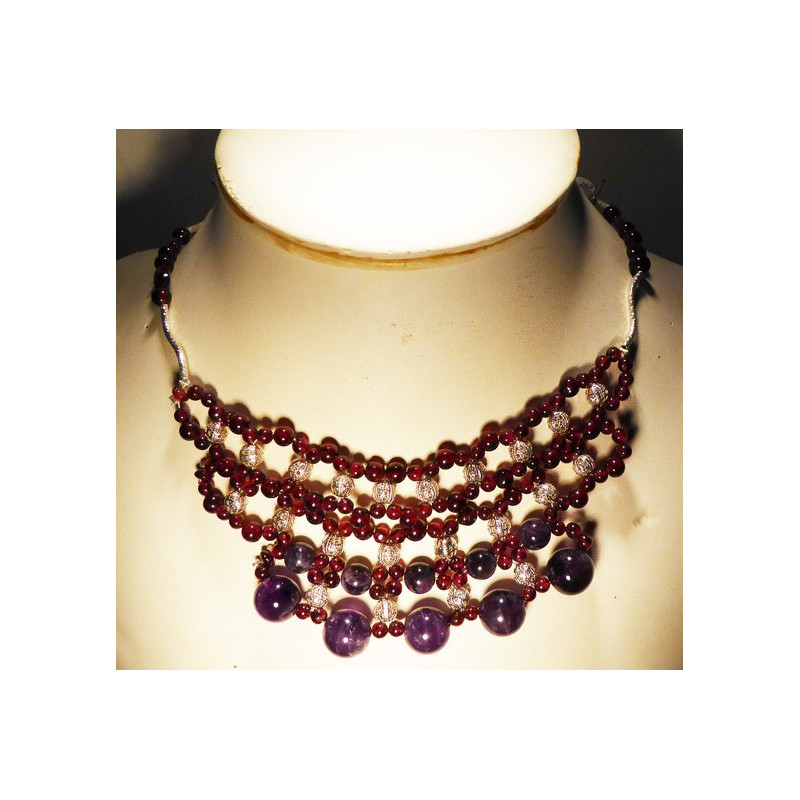 collier grenat et améthyste