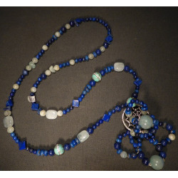 collier lapis layuli et aigue marine