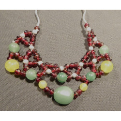 collier grenat, serpentine et aventurine