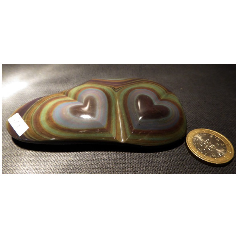 double coeur en obsidienne oeil celéste