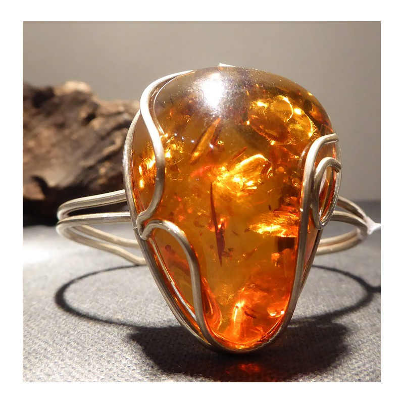 bracelet ambre et argent
