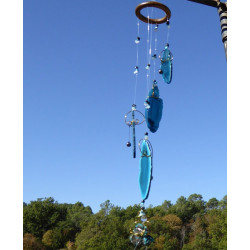 mobile sonore en Agate bleues petit modéle