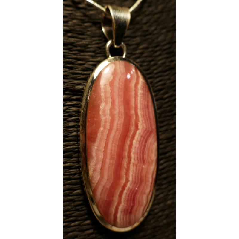 Pendentif en rhodochrosite