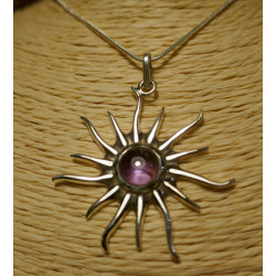 pendentif soleil améthyste