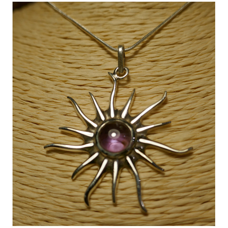 pendentif soleil améthyste