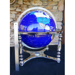 Globe terrestre 33 cm pieds chrome