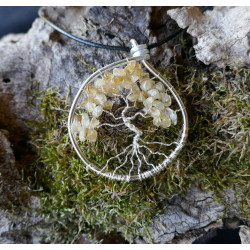 Pendentif Arbre de Vie en Citrine