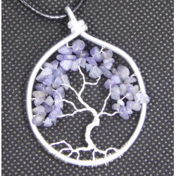 Blue Tanzanite Tree of Life, Gemstone Pendant, handmade by LE SAULE REVEUR