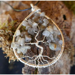 Pendentif Arbre de Vie en Labradorite, Pierre semi-précieuses, cadeaux pour infirimière, Création LE SAULE REVEUR