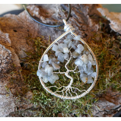 Pendentif Arbre de Vie en Labradorite, Pierre semi-précieuses, cadeaux pour infirimière, Création LE SAULE REVEUR