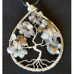 Pendentif Arbre de Vie en Labradorite, Pierre semi-précieuses, cadeaux pour infirimière, Création LE SAULE REVEUR