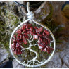Arbre de Vie en Jaspe Rouge, Pendentif en pierre rouge, Chakra racine, Création LE SAULE REVEUR