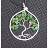 Arbre de Vie en Emeraude, Pendentif en Pierre Précieuse Verte, Creation LE SAULE REVEUR