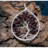 Arbre de VIe en Grenat, Pendentif en pierre rouge, Creation LE SAULE REVEUR