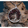 Arbre de VIe en Grenat, Pendentif en pierre rouge, Creation LE SAULE REVEUR