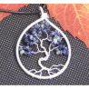 Arbre de Vie en Saphir Bleu, Pendentif en Pierre Précieuse, Creation LE SAULE REVEUR