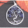 Arbre de Vie en Saphir Bleu, Pendentif en Pierre Précieuse, Creation LE SAULE REVEUR