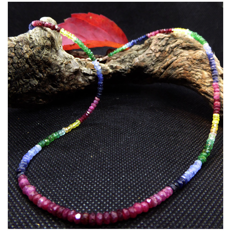 collier saphir multicolor