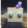 Boucles d'Oreille Puce Turquoise et Argent