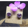 Boucles d'Oreilles Clou en Améthyste et Argent