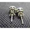 Boucles d'Oreille Clou en Citrine et Argent