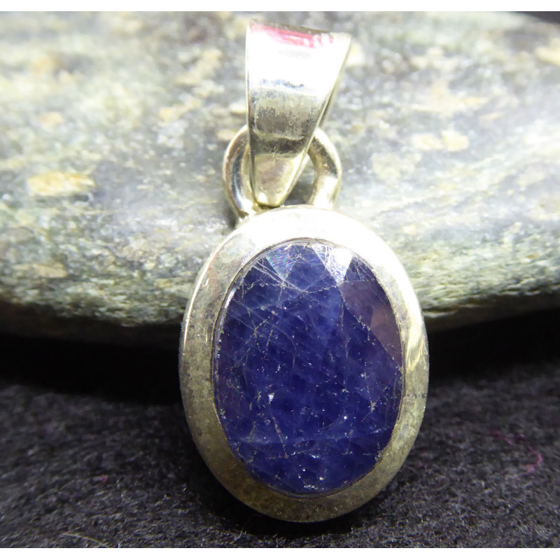Pendentif en Saphir, Bijou Argent