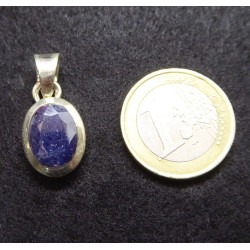 Blue Sapphire and Silver Pendant