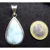 Pendentif Larimar et Argent en Goutte