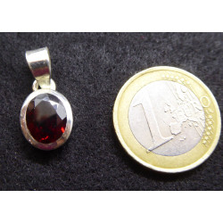 Pendentif en Grenat facetté et argent