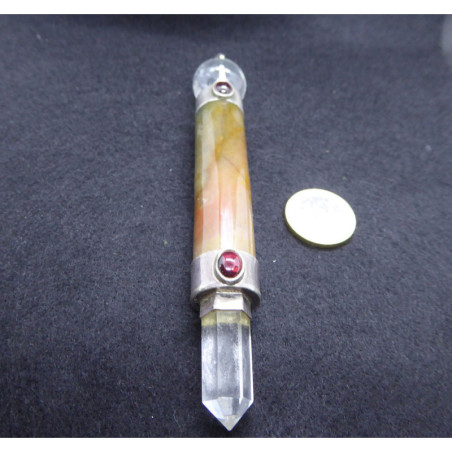 Rock Crystal and Agate Energy Stick
