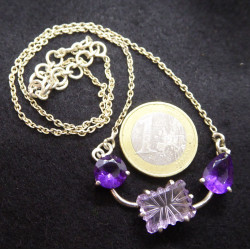 Collier argent avec améthyste 