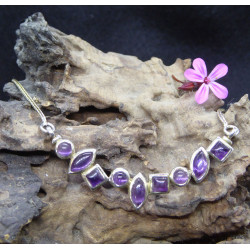 Collier Plastron en Améthyste et Argent 925