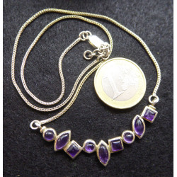 Collier Plastron en Améthyste et Argent 925