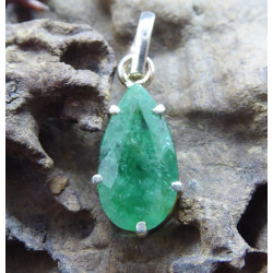 Emerald Silver 925 Pendant, Drop Shape
