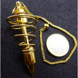 Pendule Metallique en Spirale Dorée