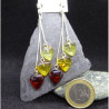Boucles d'Oreilles 3 Coeurs en Ambre
