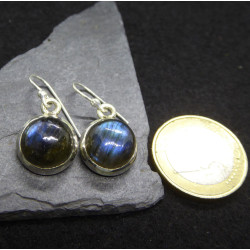 Boucles d'Oreille en Labradorite Rondes