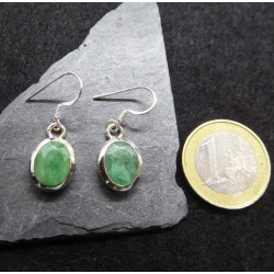 Boucles d'Oreille en Emeraude Facettée