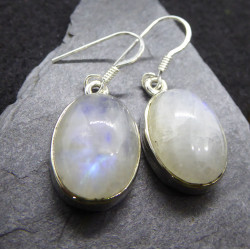 Boucles d'oreille en PIerre de Lune Ovale