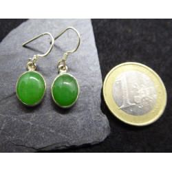 Boucles d'Oreille en Jade et Argent